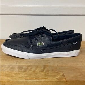 Lacoste navy leather deck shoes men’s size 10.5